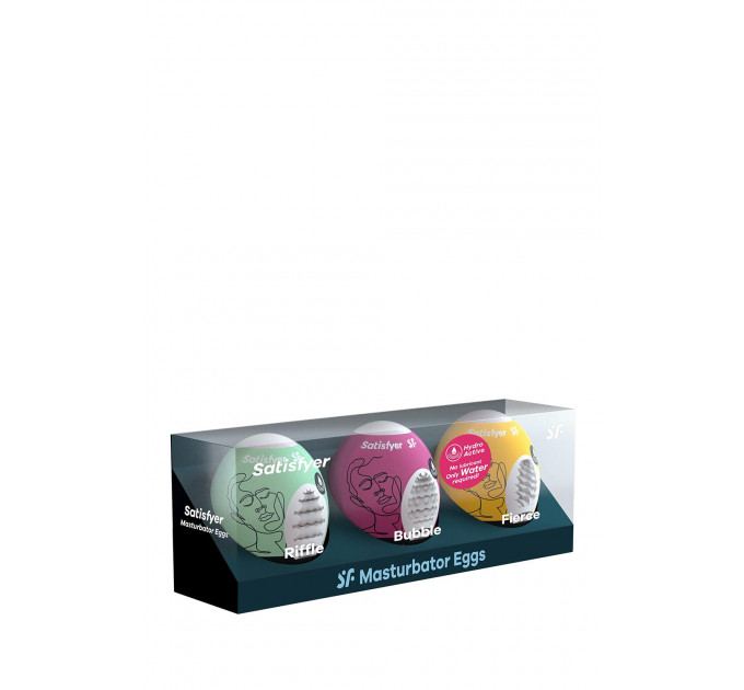 Набір мастурбаторов Satisfyer Masturbator Egg 3er Set Riffle,Bubble,Fierce