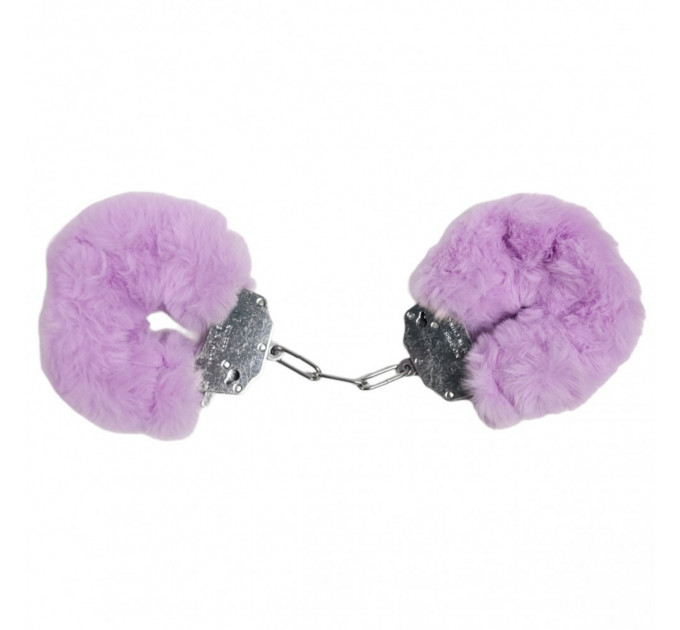 Наручники металл с мехом Plush handcuffs, фиолетовые