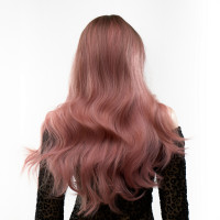 Парик длинный волнистый с челкой Fetish Hair омбре розовый, 65 см