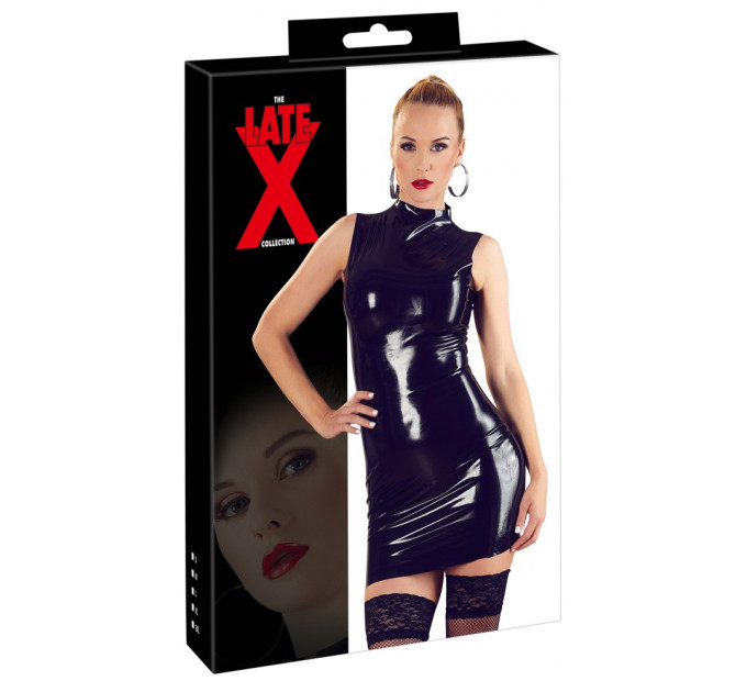 Платье латексное без рукавов LateX черное, XXL