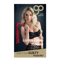 Плетка с рельефной ручкой и петелькой Guilty Pleasure красного цвета, 50 см