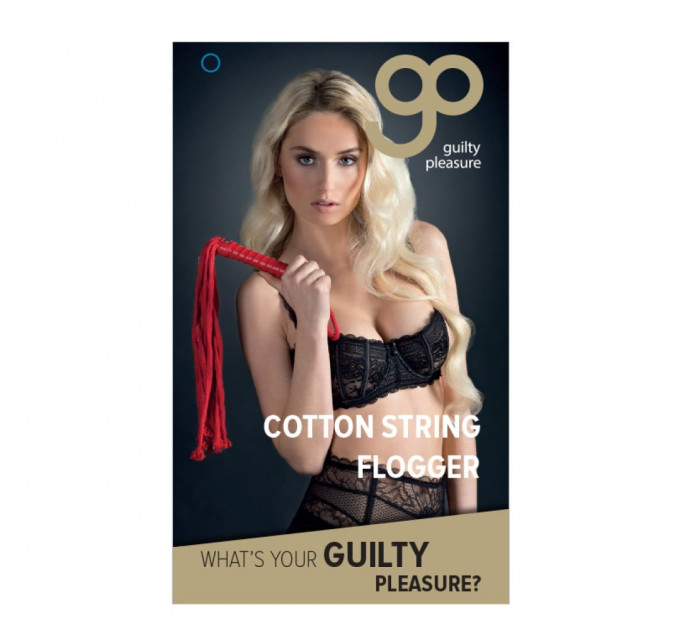 Плетка с рельефной ручкой и петелькой Guilty Pleasure красного цвета, 50 см