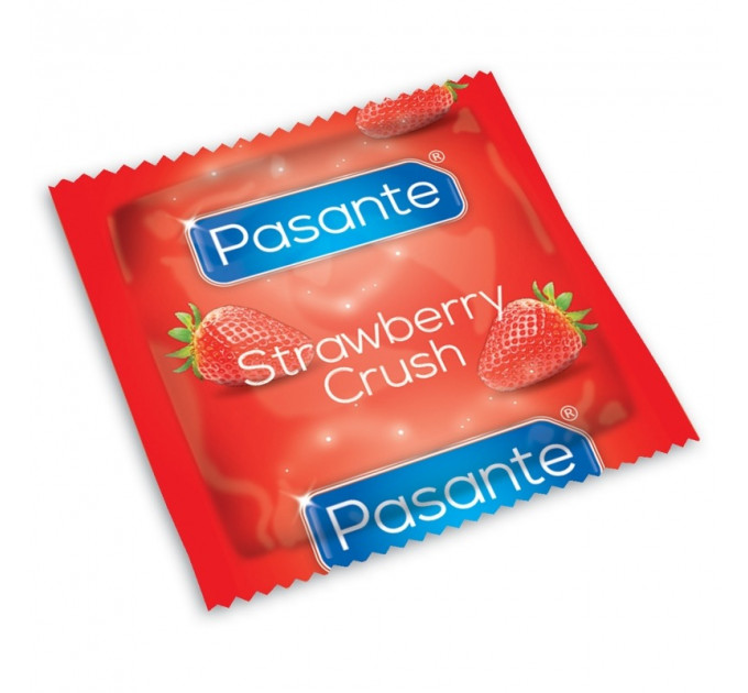 Презервативы оральные с клубничным вкусом Pasante Strawberry Flavour Condome 53 мм (цена за 6 шт.)