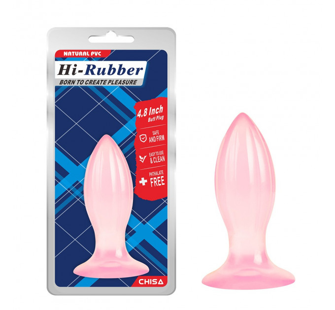 Пробка анальная на присоске Chisa Hi-Rubber Butt Plug. розовый
