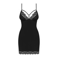Сорочка Obsessive Diyosa со стрингами в комплекте, черный, S/M
