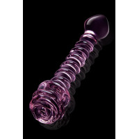Спіральний фалоімітатор для точки G зі скла Dream Toys Glaze Glass у формі бутона троянди
