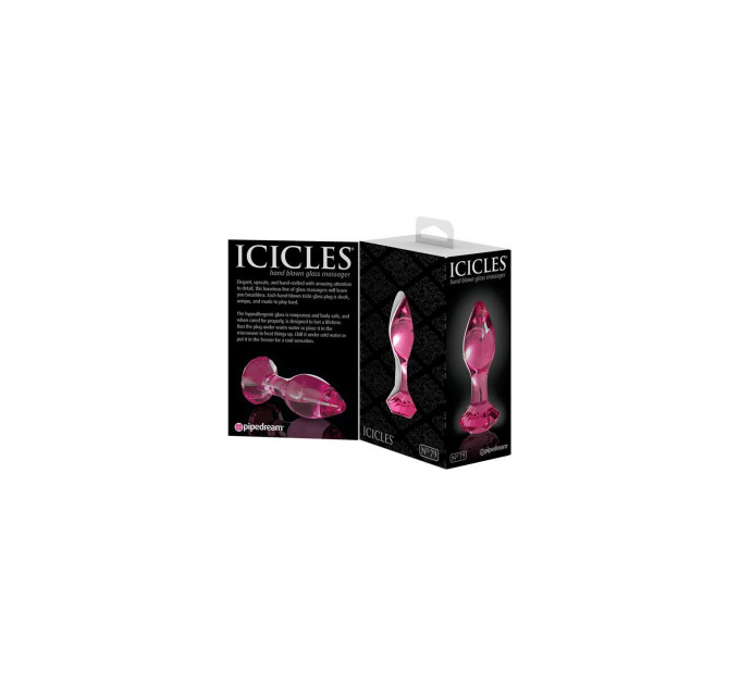 Скляна анальна пробка Роза Icicles No 79 Butt Plug