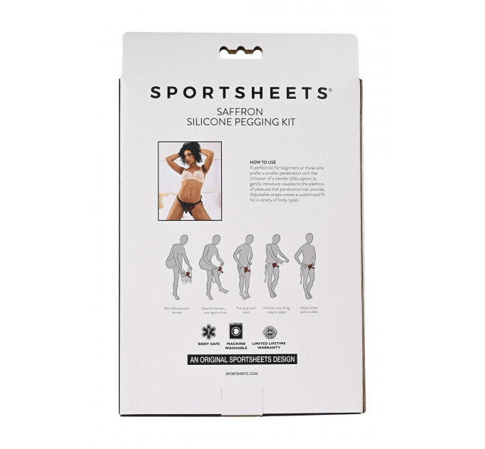 Страпон на ременях Sportsheets Saffron жіночий, чорний