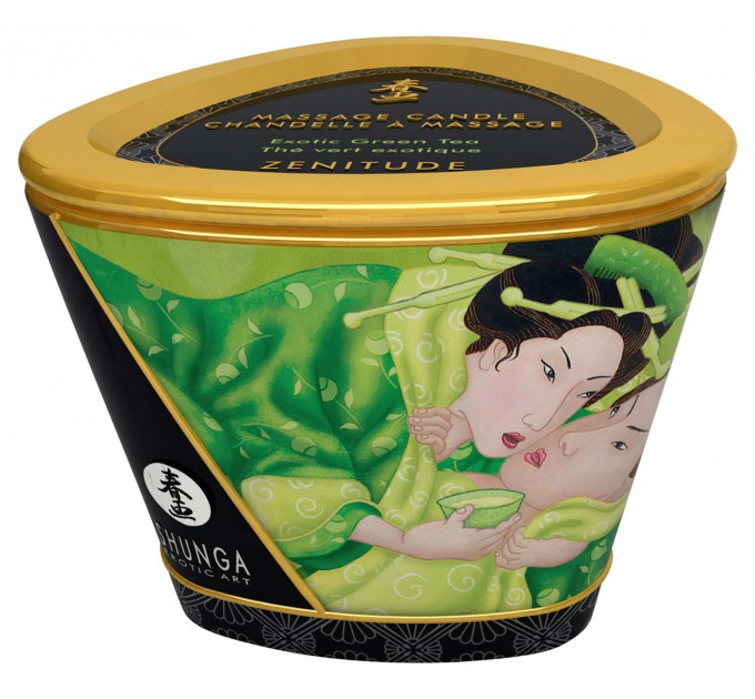 Свічка для масажу Shunga Massage Candle Exotic Green Tea із ароматом зеленого чаю, 170 мл
