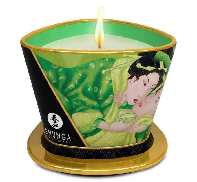 Свічка для масажу Shunga Massage Candle Exotic Green Tea із ароматом зеленого чаю, 170 мл