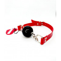 Силиконовый кляп с цепочкой DS Fetish, M, черный/красный