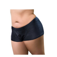 Трусы для страпона Blush Temptasia черные, размер 2XL