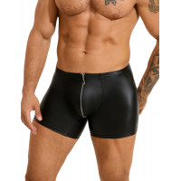 Труси на блискавці, чоловічі Star Night з імітацією шкіри, чорні, L Труси на блискавці, чоловічі Star Night з імітацією шкіри, чорні, L