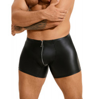 Труси на блискавці, чоловічі Star Night з імітацією шкіри, чорні, L