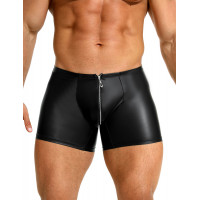 Труси на блискавці, чоловічі Star Night з імітацією шкіри, чорні, L