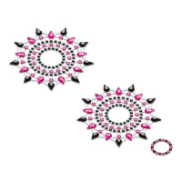 Украшения со стразами для груди Gloria Petits Joujoux, розово-черные