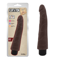 Вибратор из киберкожи Chisa T-skin ReaL Flirtation на батарейках, коричневый
