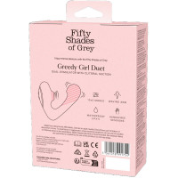 Вибратор-дуэт Fifty Shades of Grey Greedy Girl вакуумная стимуляция и точка G, черный