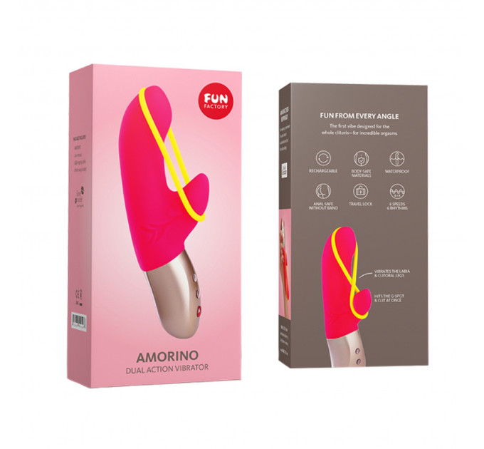 Вибратор-кролик Fun Factory Amorino, силиконовый, розовый