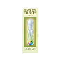 Вибратор-кролик со светодиодом Every Night Toys для точки G, зеленый градиент