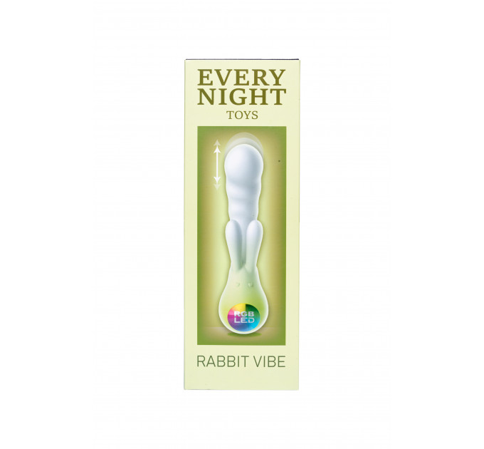 Вибратор-кролик со светодиодом Every Night Toys для точки G, зеленый градиент