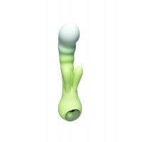 Вибратор-кролик со светодиодом Every Night Toys для точки G, зеленый градиент