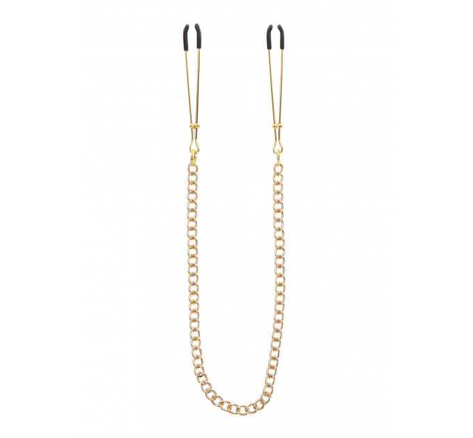 Зажимы на соски с цепочкой Taboom Tweezers With Chain, золотистые