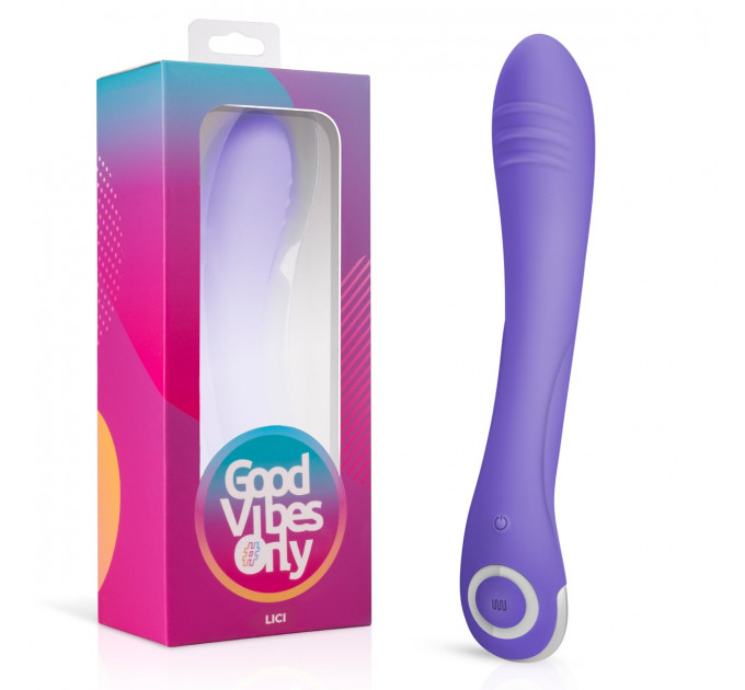 Вибратор для точки G Lici Good Vibes Only, силиконовый, фиолетовый, 22.5 см х 3.7 см