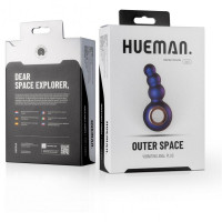 Анальная пробка с вибрацией Outer Space Hueman в виде елки с кольцом-держателем