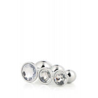 Набір анальних пробок Dream Toys GLEAMING LOVE SILVER PLUG SET