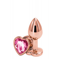 Анальная пробка REAR ASSETS ROSE GOLD HEART PINK, S