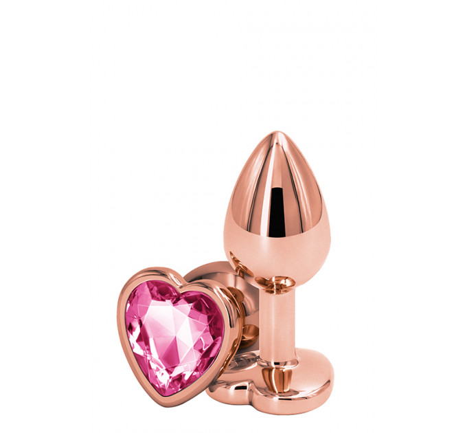 Анальная пробка REAR ASSETS ROSE GOLD HEART PINK, S
