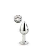 Dt21785 анальна пробка з каменем GLEAMING LOVE SILVER PLUG SMALL