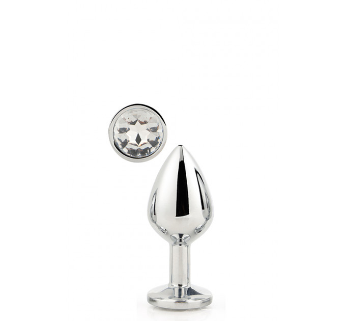Dt21785 анальна пробка з каменем GLEAMING LOVE SILVER PLUG SMALL