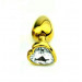 Анальная пробка Gold Metal Heart Diamond, M