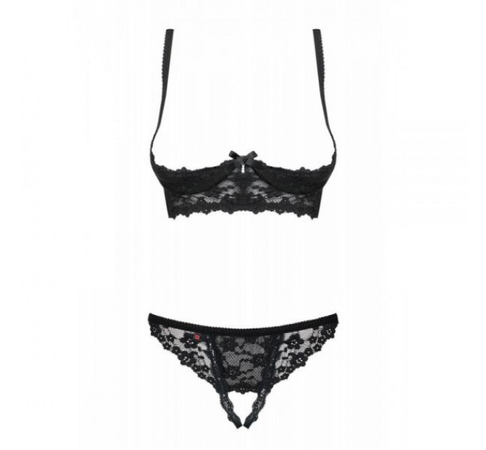Комплект Obsessive Letica 2 pcs cupless set black S/M