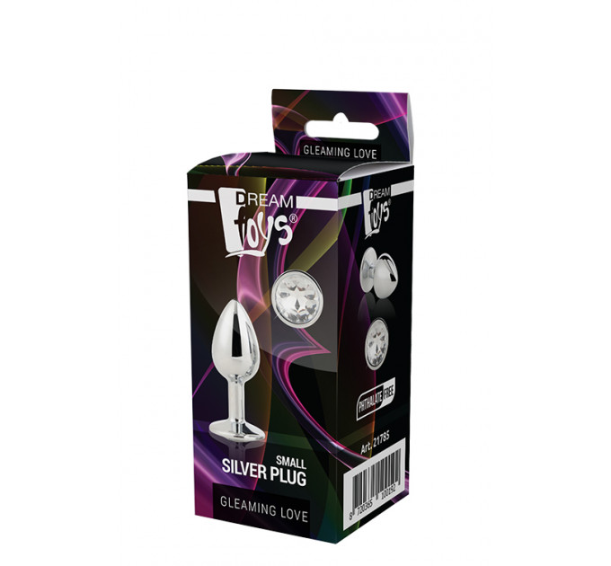 Dt21785 анальна пробка з каменем GLEAMING LOVE SILVER PLUG SMALL
