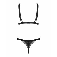 Комплект белья бюстгальтер и трусики Obsessive Eloissa, черный, L/XL