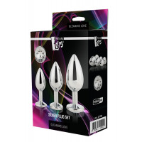 Набір анальних пробок Dream Toys GLEAMING LOVE SILVER PLUG SET