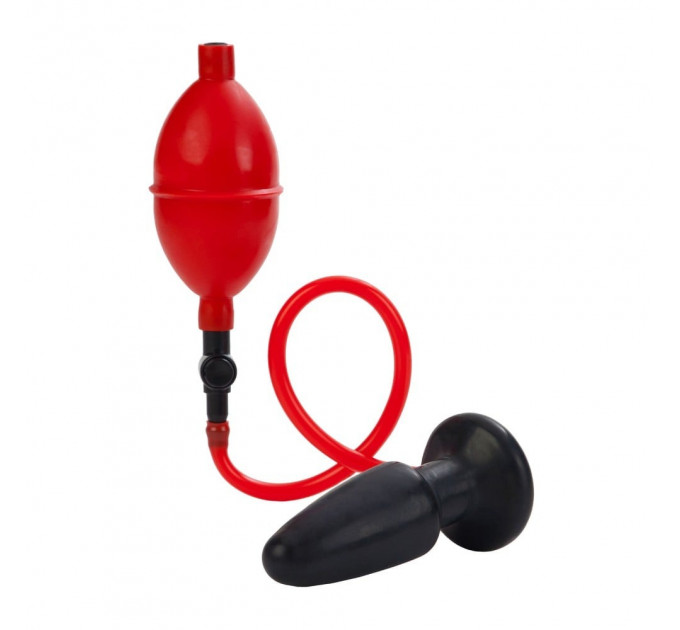 Анальная пробка с насосом-грушей Expandable Butt Plug, черно-красная California Exotic