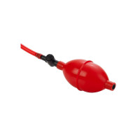 Анальна пробка із насосом-грушею Expandable Butt Plug, чорно-червона California Exotic