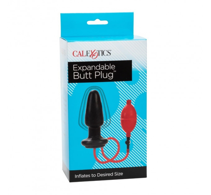 Анальная пробка с насосом-грушей Expandable Butt Plug, черно-красная California Exotic