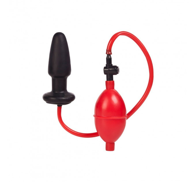 Анальная пробка с насосом-грушей Expandable Butt Plug, черно-красная California Exotic