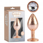 Анальна пробка золота поталь CHISA MATRIX MONT з білим каменем, розмір S