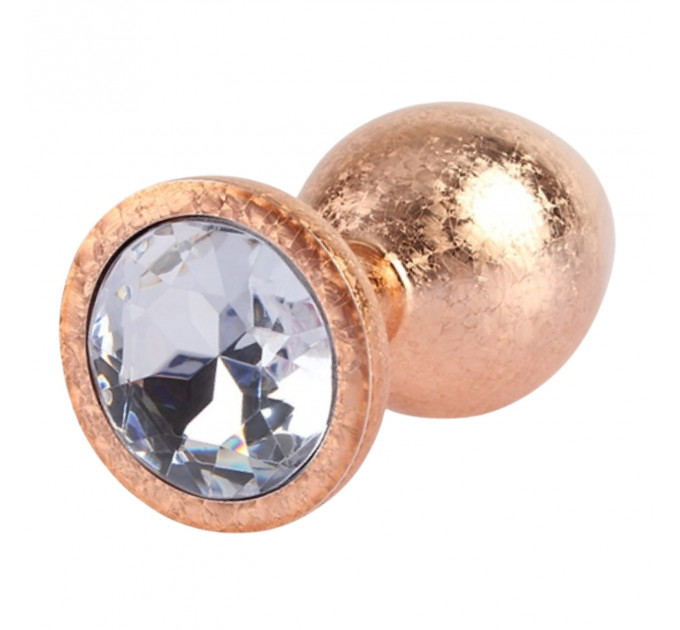 Анальна пробка золота поталь CHISA MATRIX MONT з білим каменем, розмір S