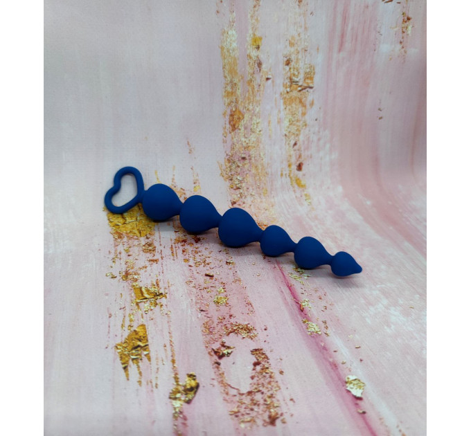 Анальная цепочка Loveshop Heart Blue