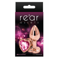 Анальная пробка REAR ASSETS ROSE GOLD HEART PINK, S