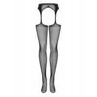 Чулки с поясом Garter stockings S314 czarny S/M/L Obsessive