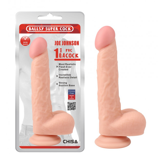Фаллоимитатор реалистичный на присоске Chisa Ballsy Super Cock 10.4, телесный