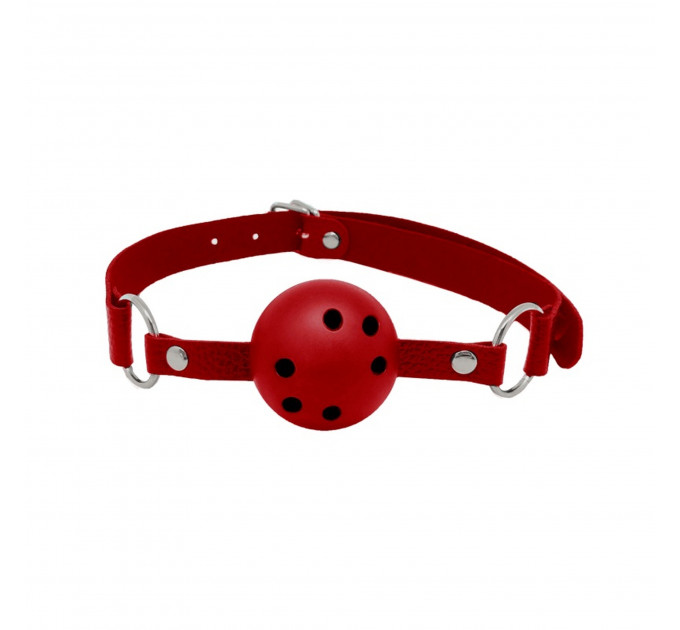 Кляп БДСМ с шариком через который можно дышать Alive Discretion Red красный